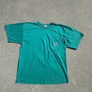 Vintage 90's Gear for Sports Norway Pocket T-Shirt Mens Large Teal Green USA